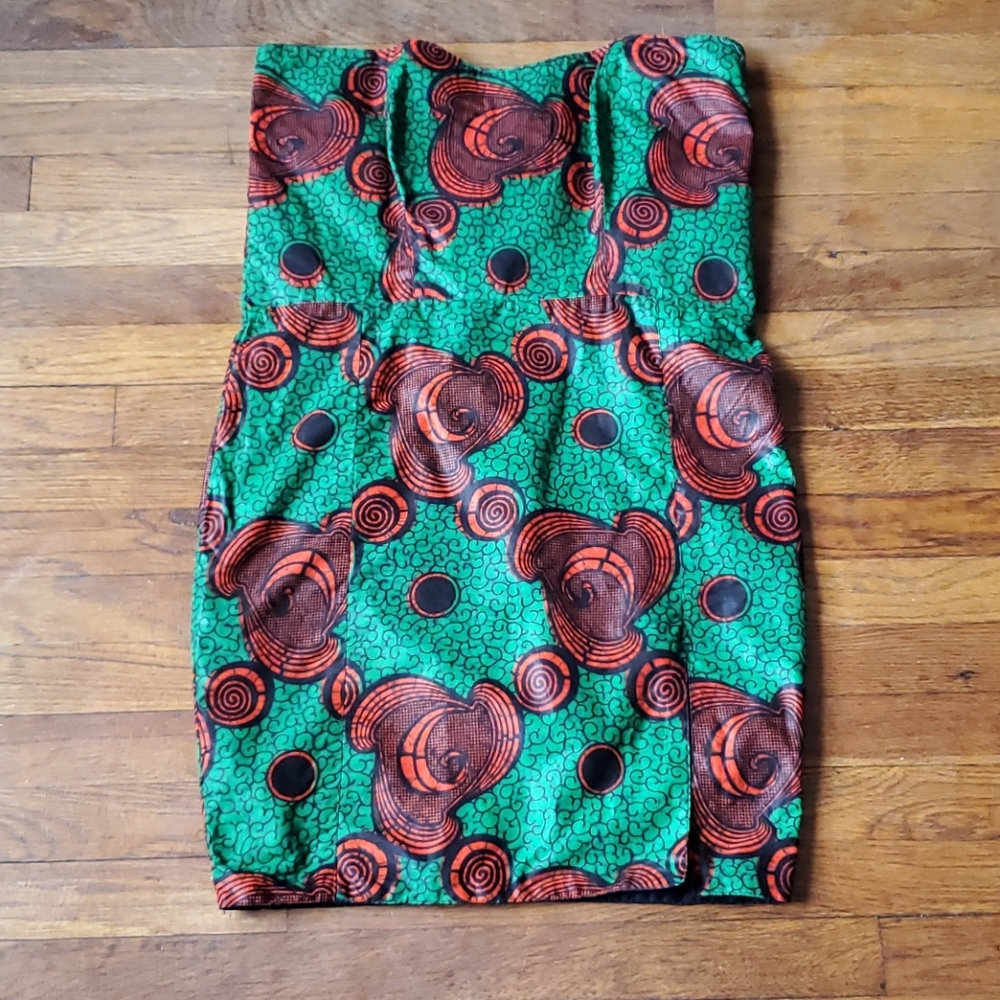 Strapless African Print Dress